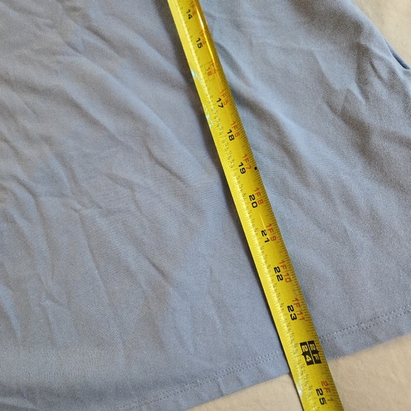 Tribal Light Blue 3/4 Sleeve Stretch Cotton Top with Metal Shoulder Button - Picture 5 of 8